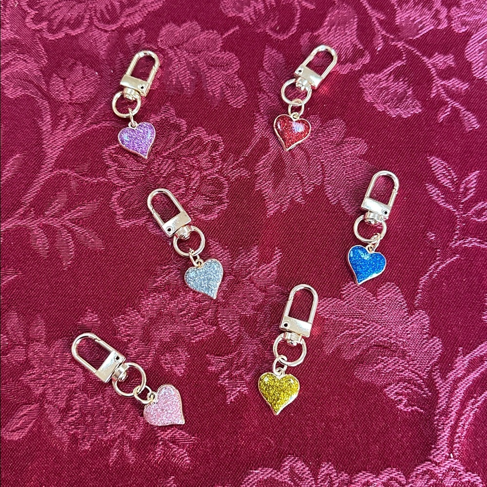 Mini Bag Charms / Zipper Pulls - Hearts